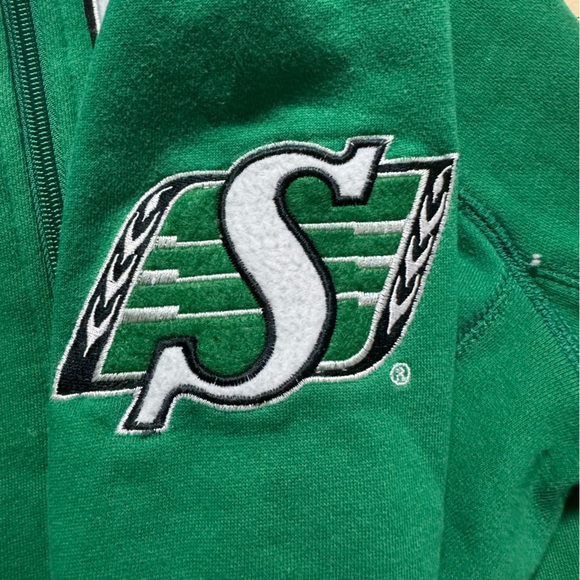 Green Saskatchewan Rough Riders CFL full zip sweatshirt - Picture 3 of 7